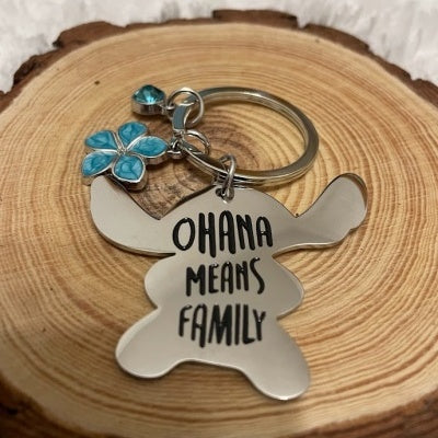 Porta-chaves Stitch “Ohana Means Family” Azul